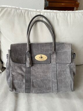 Mulberry Bayswater Gray Suede